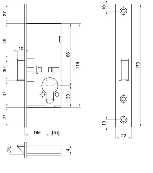 MSL Serrure PORTA 1922 - Schéma