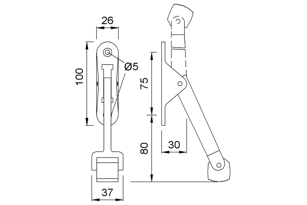 Arrêt de porte basculant KWS 1060 (Chemins de fuites)