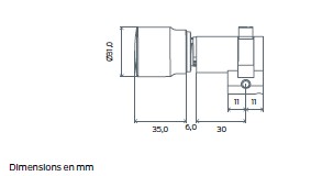 Demi-cylindre numérique RZ Simons Voss 3061– passif SC  (Z4.SR.30-10.MP.HZ.G2)