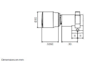 Demi-cylindre rond numérique RZ Simons Voss FD actif (SV-Z5.SR.HZ.30-10.A.G2)
