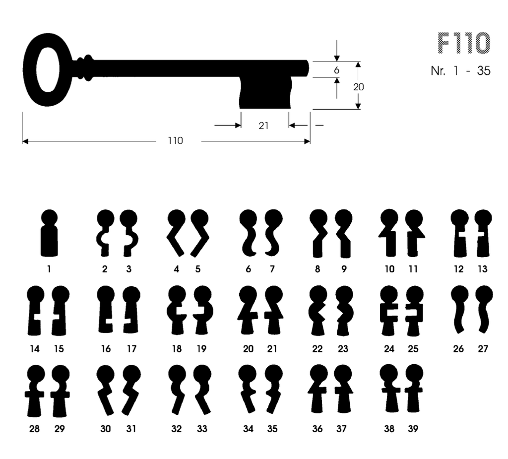 CLÉ CHUBB (LONGUE) F110