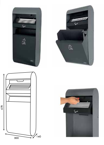 Cendrier Poubelle Omer 3 Lt / 14 Lt