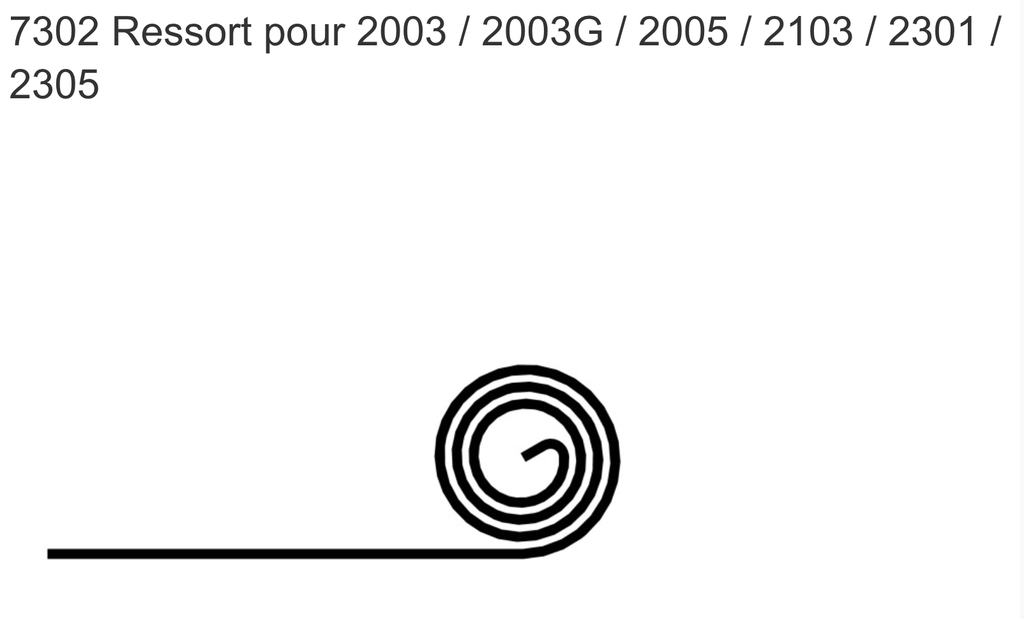 SCHANIS 7302 RESSORT POUR 2003 / 2003G / 2005 / 2103 / 2301 / 2305, 3.7 X 0.8 MM