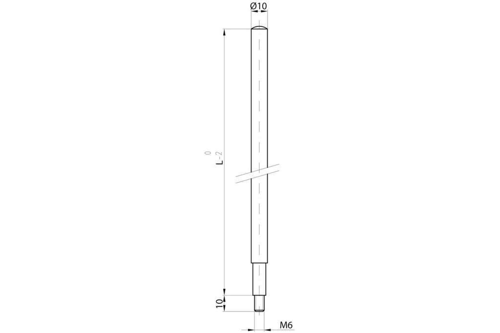 Tringle ronde (tube) MSL 1725 pour verrouillage du haut
