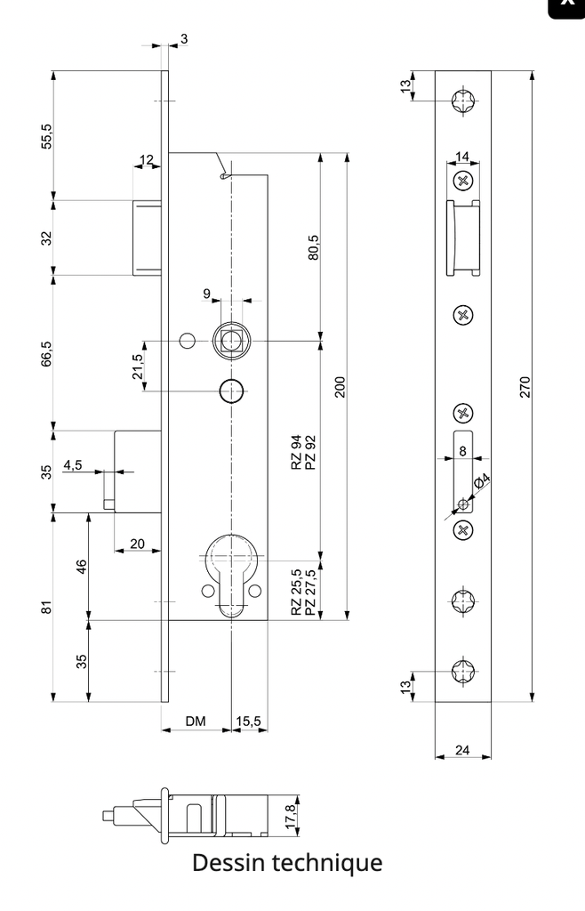 MSL Serrure DELTA 19446PBa-ZF