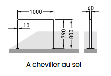 ARCEAUX POUR VÉLOS - Etrier d‘appui et de barrage Veloparc 9600