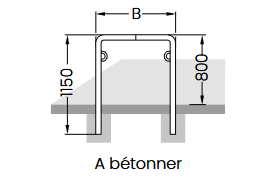 ARCEAUX POUR VÉLOS -  Etrier d‘appui Trust (A bétonner)