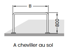 ARCEAUX POUR VÉLOS - Etrier d‘appui 9100 (A cheviller)