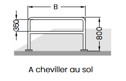 ARCEAUX POUR VÉLOS - Etrier d‘appui  9200 (A cheviller)
