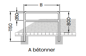 ARCEAUX POUR VÉLOS - Etrier d‘appui  9200 (A bétonner)