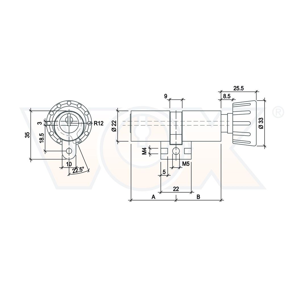 CYLINDRE À BOUTON VOX RZ