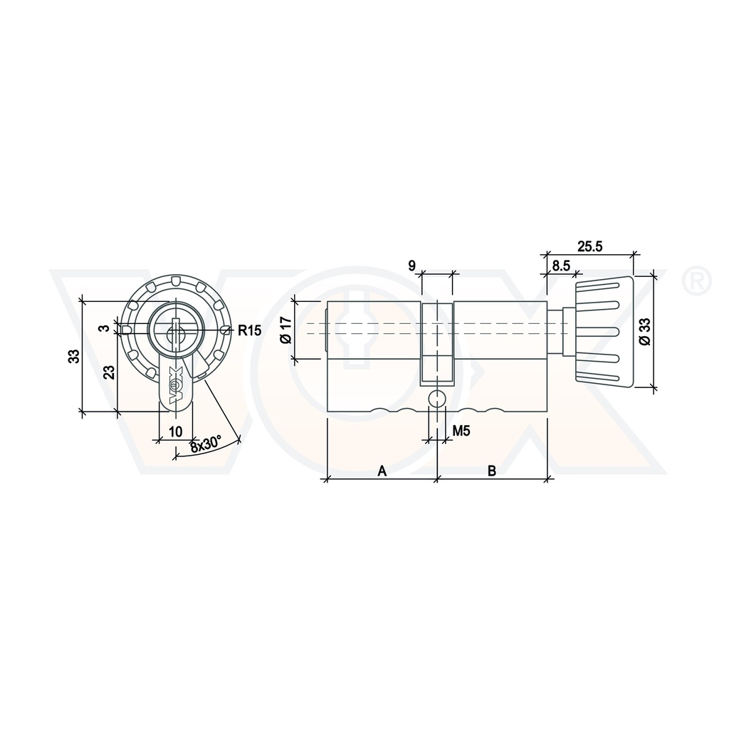 CYLINDRE À BOUTON VOX PZ