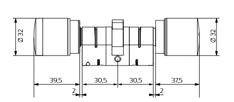 Cylindre numérique double bouton et PZ Simons Voss AX – SC-MIFARE® – Confort passif (SV-Z5.EU.CO.30-30.M.G2)