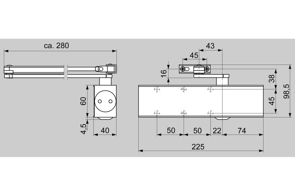 FERME-PORTE DORMAKABA TS 73 V COMPATS