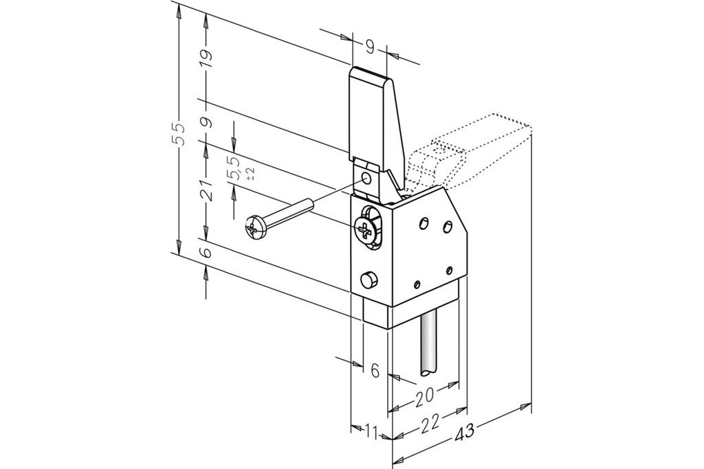 Contact de fond de pêne basculant Mod. 878