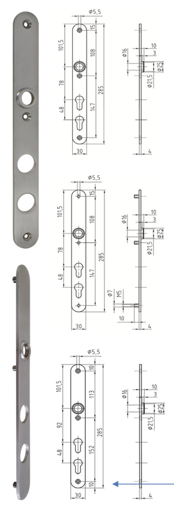 ENTRÉE ANTI-FEU INOX NICKAL (1190/SII)