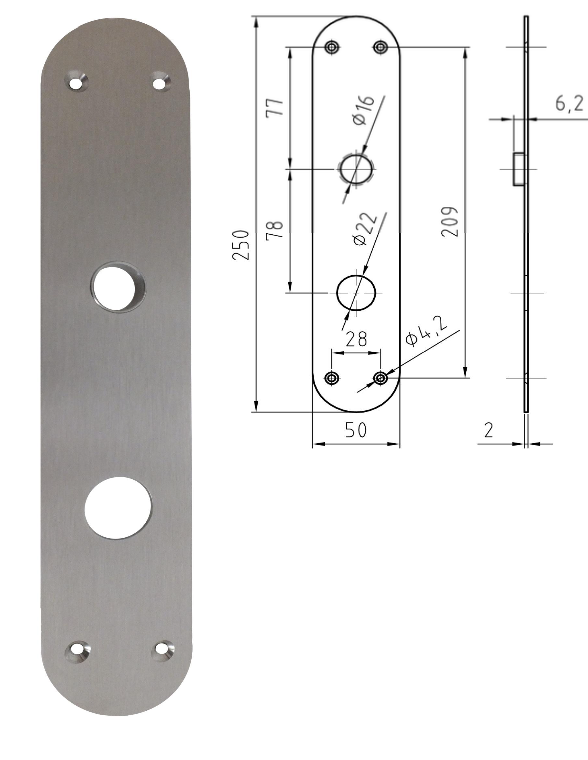 ENTRÉE LONGUE LARGE INOX NICKAL (5540)