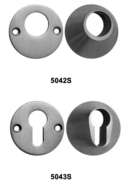 PAIRE DE ROSACES DE SÉCURITÉ, INOX NICKAL RZ (5042S)