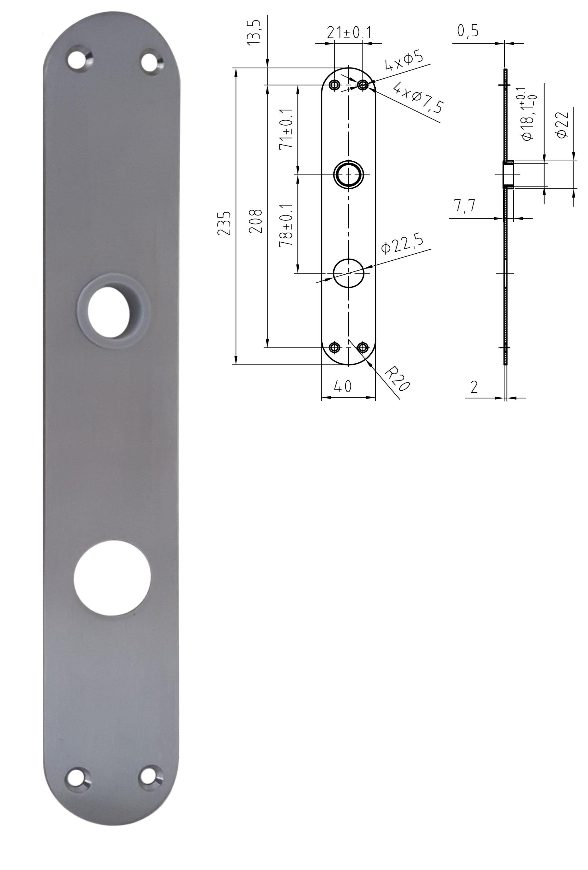 PAIRE ENTRÉE INOX NICKAL  (6240)