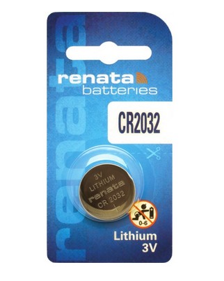Piles bouton CR2032 RENATA 3V (lithium blister 260mAh)