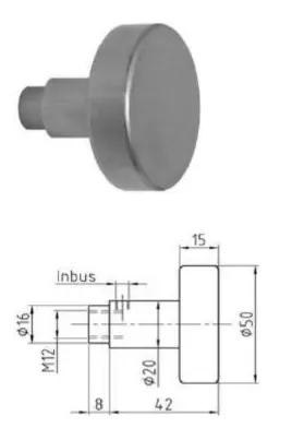 BOULE FIXE PLATE NICKAL 