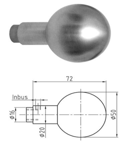 [0743.08F] BOULE FIXE INOX NICKAL (0743.08F)