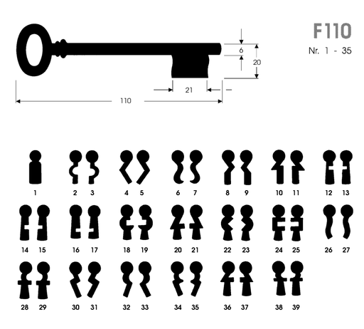 CLÉ CHUBB (LONGUE) F110