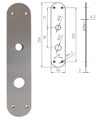 ENTRÉE LONGUE LARGE INOX NICKAL (5540)