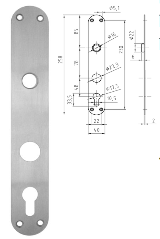 ENTRÉE INOX NICKAL (MSL) (4242/SII)