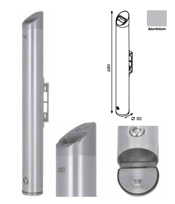 [17.5240.03.99] Cendrier Andreas 3.4 Lt Aluminium