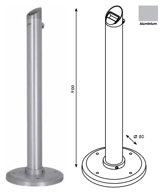 [17.5240.04.99] Cendrier Andreas 4.5 Lt Aluminium