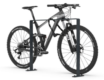 ARCEAUX POUR VÉLOS - Etrier d‘appui et de barrage Veloparc 9600 (avec tube de genou)
