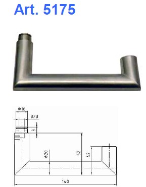 POIGNÉE FEMELLE 5175 NICKAL INOX U ANGLE DROIT (EN179)