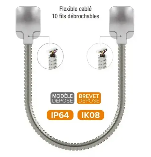 PASSAGE DE CABLE ANTIVANDALE EN APPLIQUE AVEC BORNIERS 
